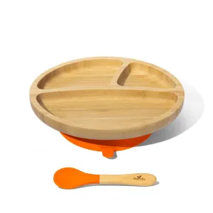 Avanchy Bamboo Toddler Plate & Spoon - Orange