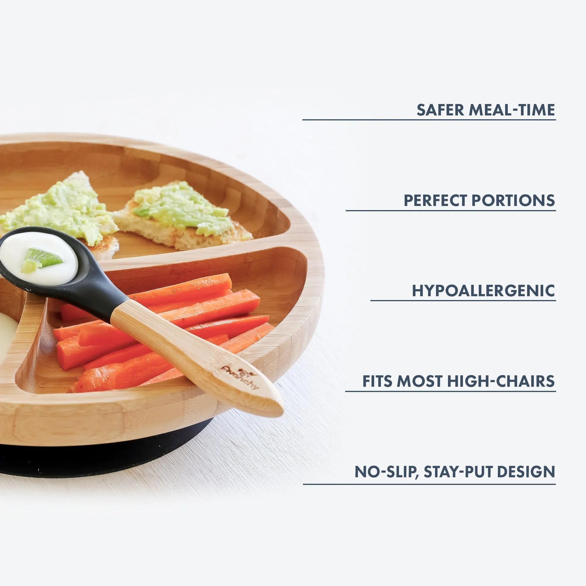 Avanchy Bamboo Toddler Plate & Spoon - Orange