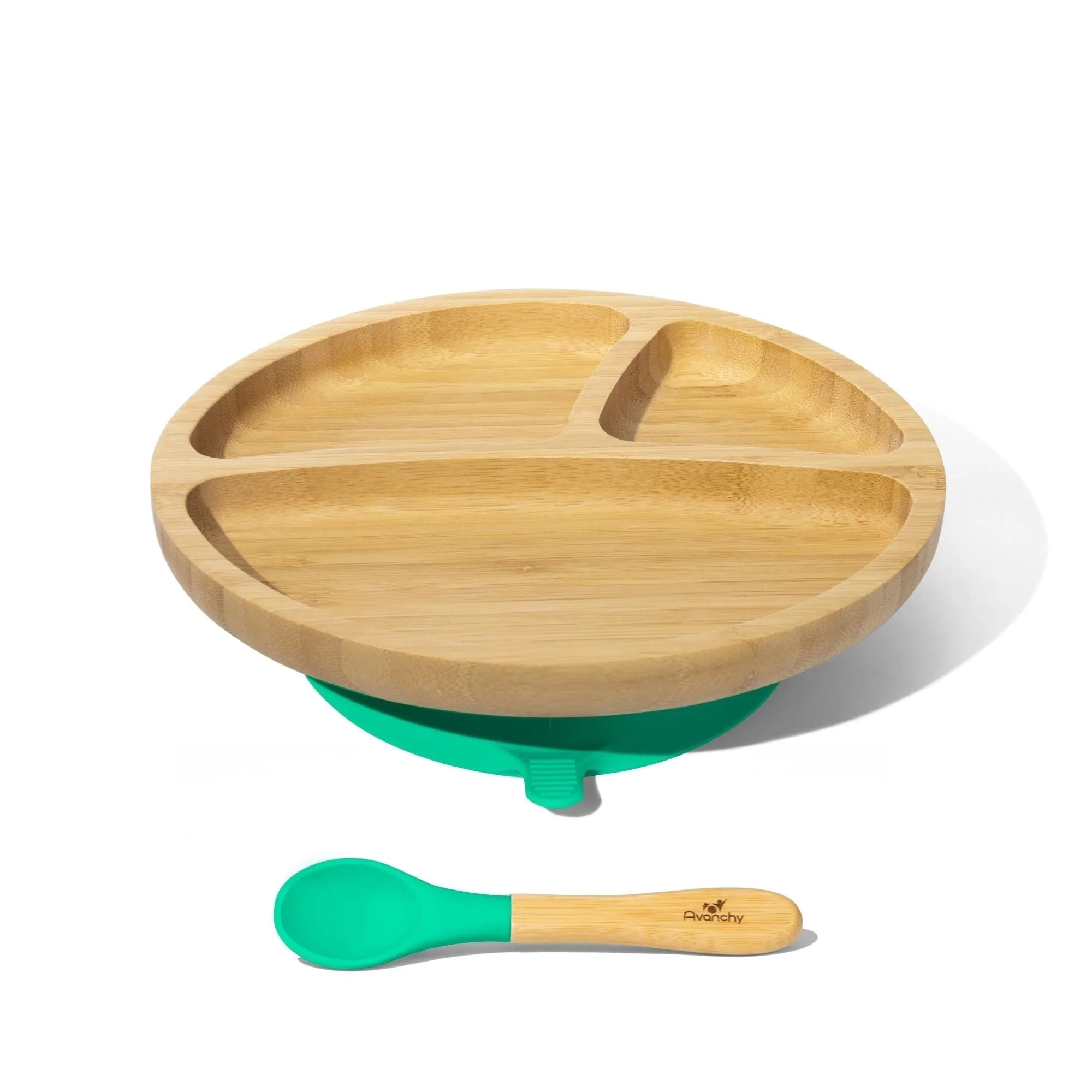 Avanchy Bamboo Toddler Plate & Spoon - Orange
