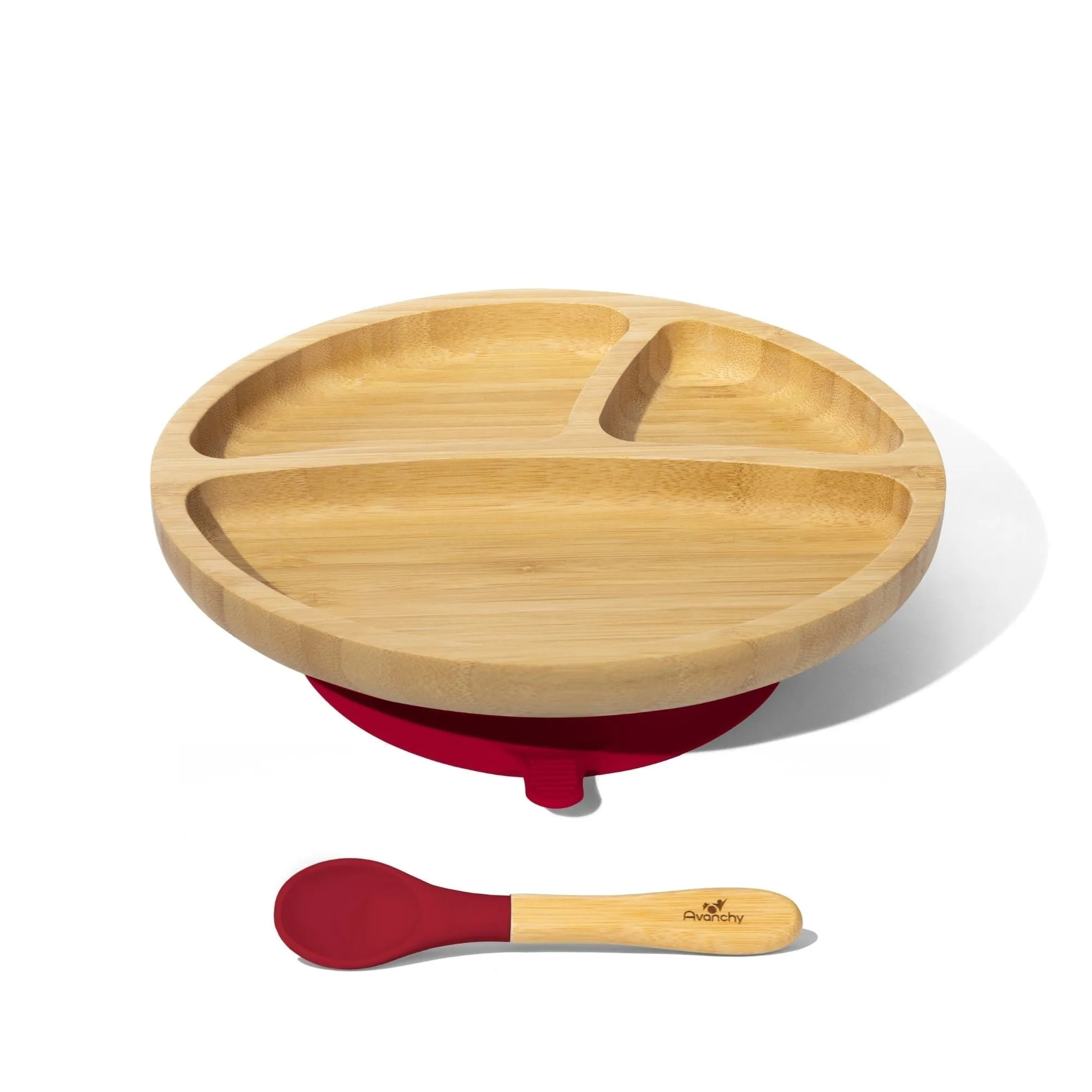 Avanchy Bamboo Toddler Plate & Spoon - Orange