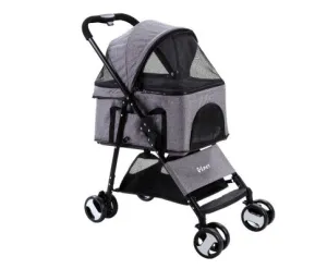 i.Pet 4 Wheel Stroller [Grey]