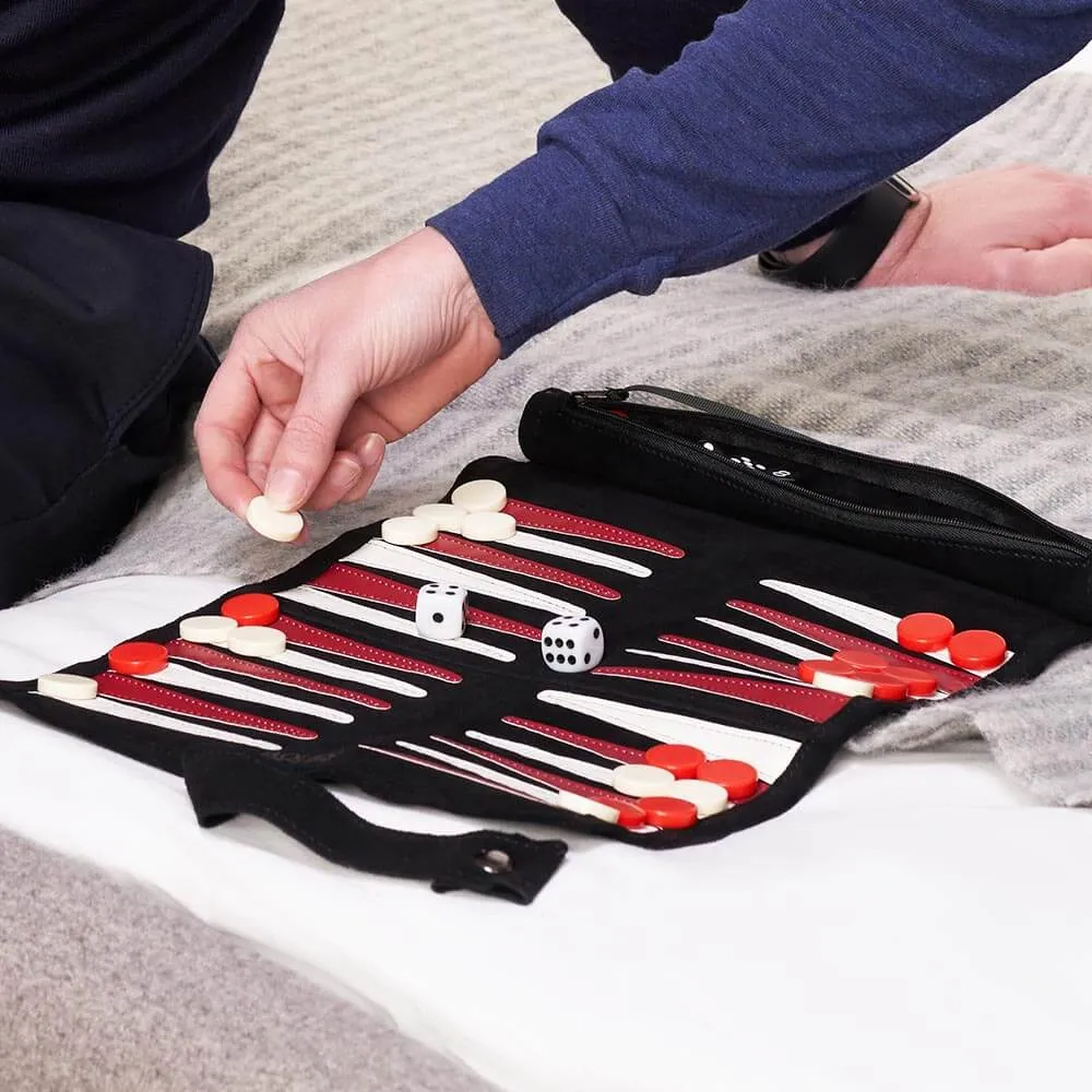 Leather Backgammon Set - Leather Backgammon Board & Pieces