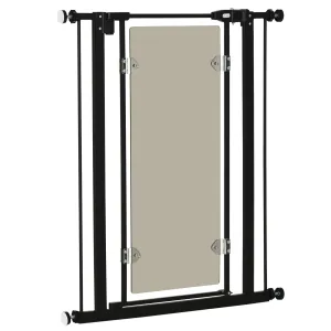PawHut 76-82 cm Adjustable Pressure Fit Pet Safety Gate Dog Barrier, Black
